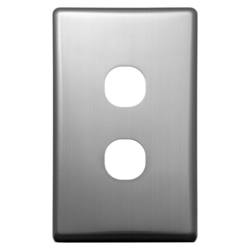 Voltex Classic Stainless Steel Cover Plate for 2 Gang Switch