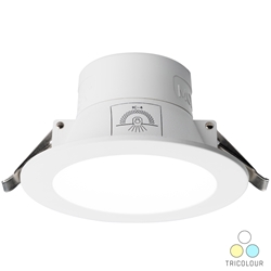 Voltex Monaco 7W - 90mm IP44 Integrated Driver LED Downlight - CCT Tricolour - Changeable 