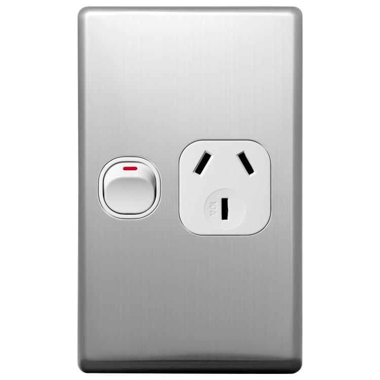 Voltex Classic Stainless Steel Cover Plate for Vertical Single Power Outlet