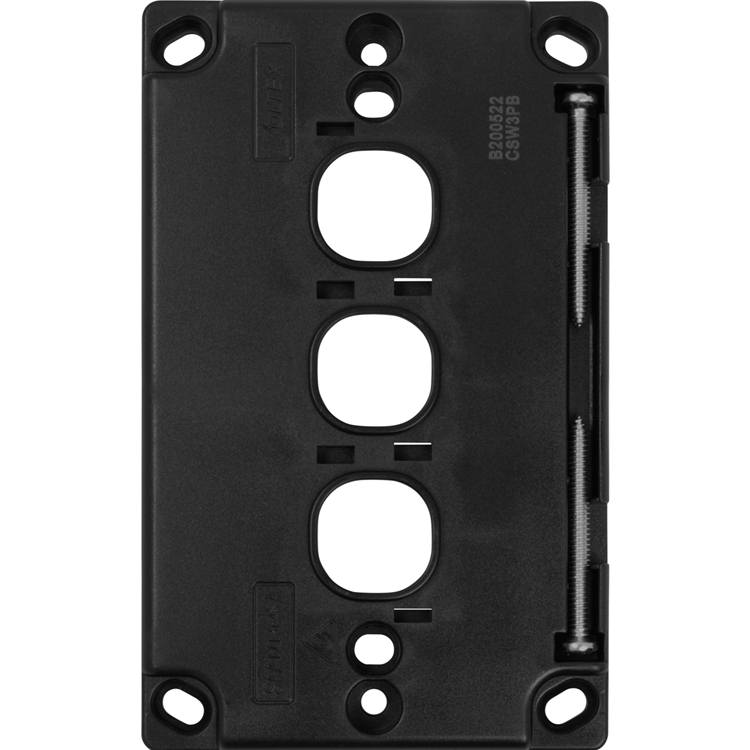 Voltex Classic Black 3 Gang Switch Plate