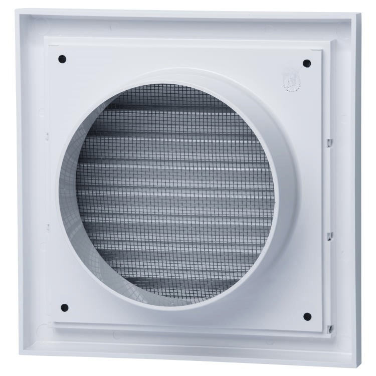 Fixed White Louvre Grill 100mm