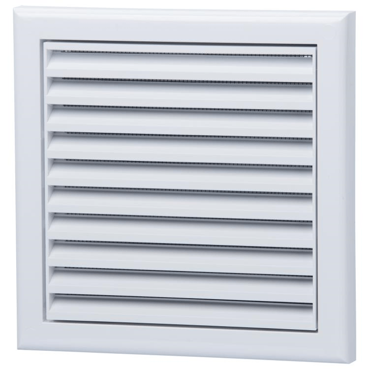 Fixed White Louvre Grill 100mm