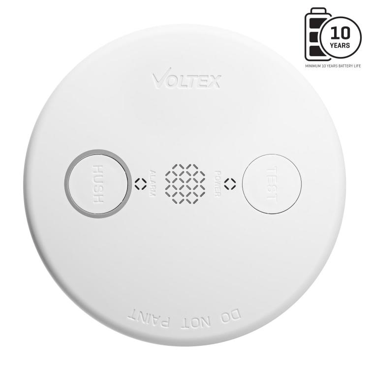 Voltex Photoelectric  Smoke Alarm , 240V 10 years Lithium  Backup  Battery and Hard Wired Interconnection Surface Mounted
