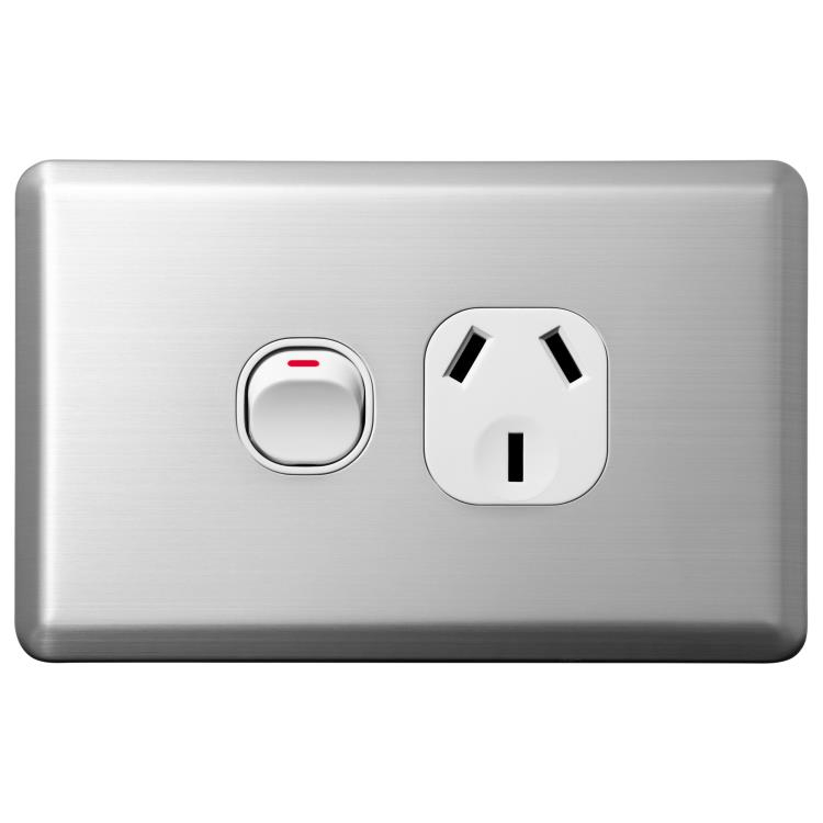 Voltex Shadowline Stainless Steel Cover Plate for Horizontal Single Power Outlet